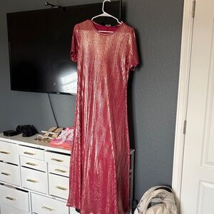 Ted Baker Metallic Raspberry Ribbed Top